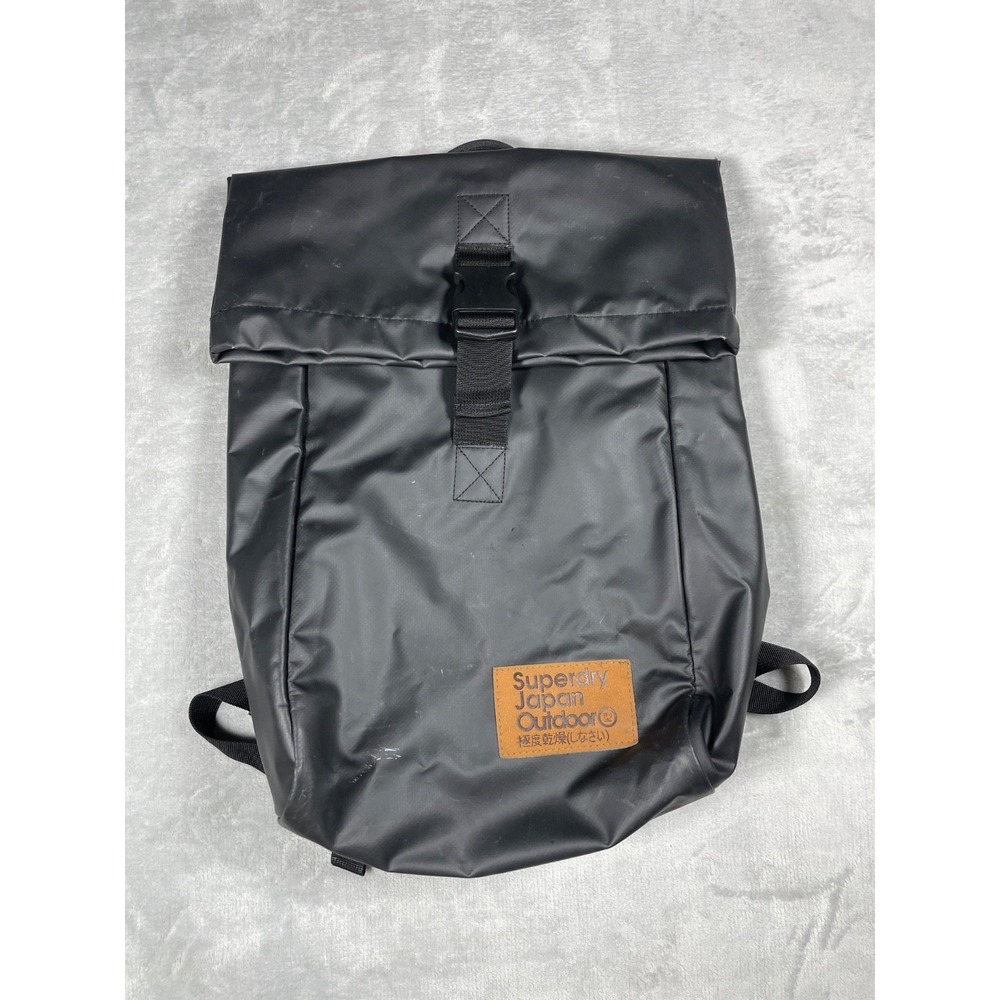 Superdry Japan Outdoor Backpack Black Roll Top Waterproof Laptop Bag